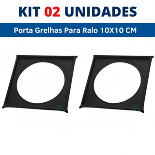 Kit Porta Grelha para  Ralo Click 10x10 Cm Inox Quadrado Preto em Oferta na Shopee