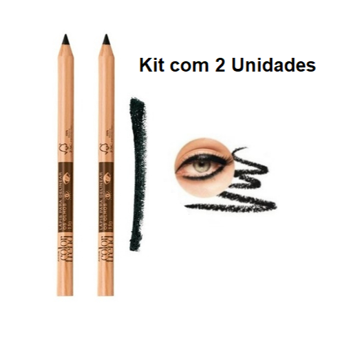 Lápis para Delinear os Olhos Preto Avon Color Trend Kit com 2