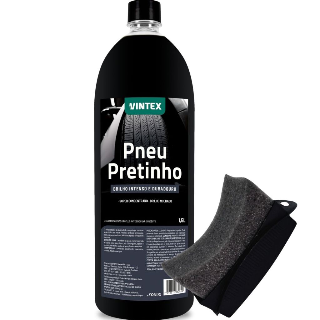 Renovador Pneu Pretinho 1,5l Brilho Intenso Molhado Vintex em Oferta na Shopee