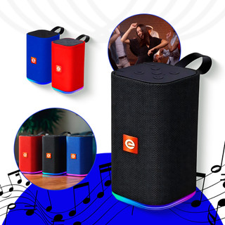 Caixa Caixinha de Som Bluetooth com Rádio FM LED RGB Portátil USB MicroSD AUX