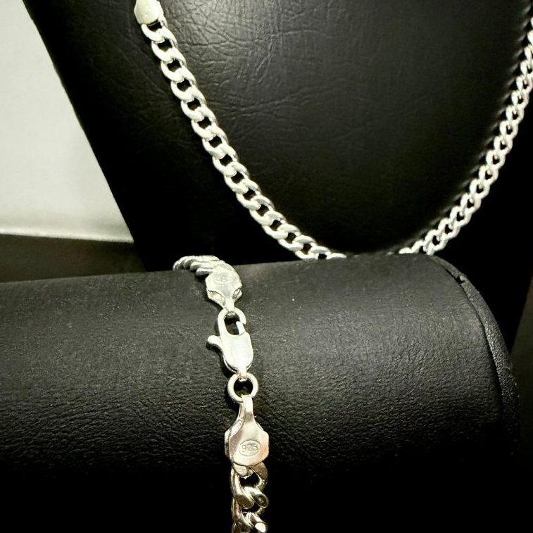 Conjunto Masculino Grumet 7 mm Masculino a Prata Legitima 925 Antialergico em Oferta na Shopee