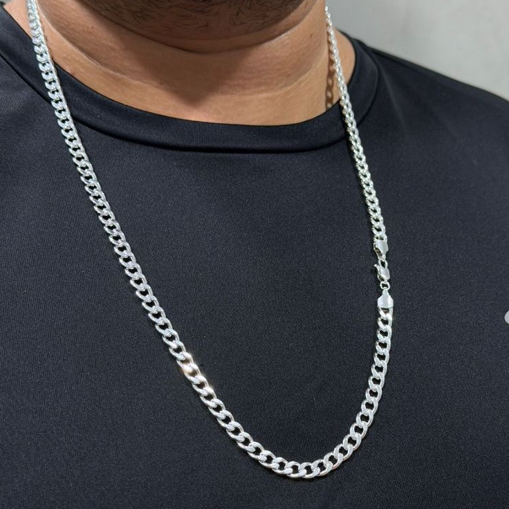 Conjunto Masculino Grumet 7 mm Masculino a Prata Legitima 925 Antialergico