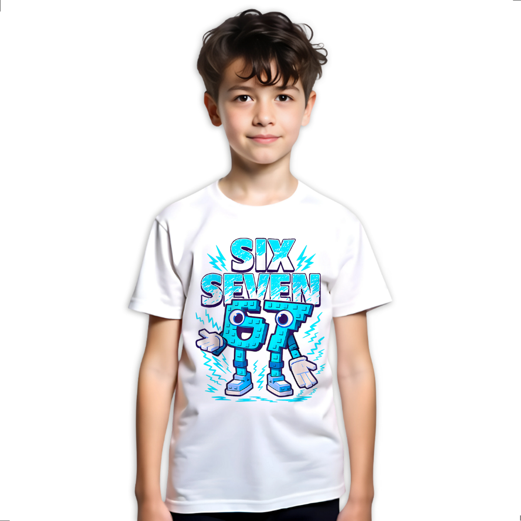 Camiseta Infantil Six Seven 67 Meme Brainrot Steal Roube 683