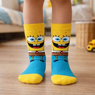 Meia Infantil Divertida Cano Alto 3/4 | Personagens Coloridos | Algodão Confortável | Menino e Menina Geek/ Nerd/ Gamer em Oferta na Shopee