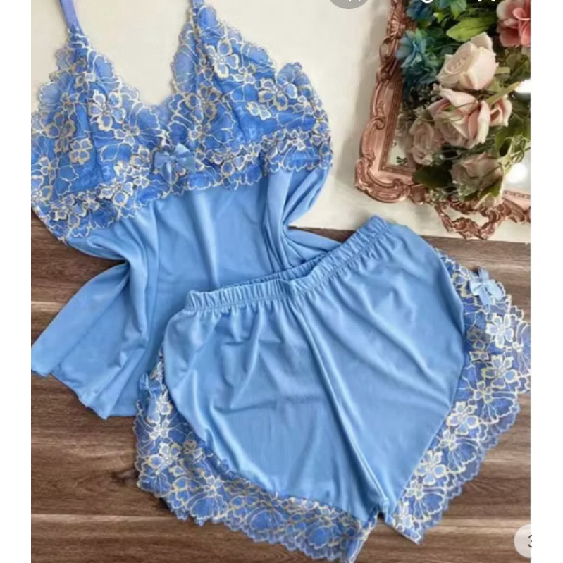 Baby Doll feminino Detalhe em Renda Luxo