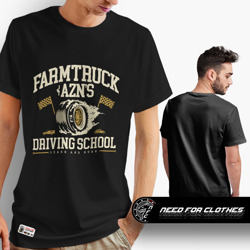 Camiseta Chevrolet C10 Farmtruck AZN'S Driving School Street Outlaws Arrancada Corridas Proibidas