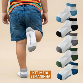 Kit 10 Pares Meias Infantil Menino Menina Criança Escolar Cano Curto Soquete Algodão Divertida Dia em Oferta na Shopee