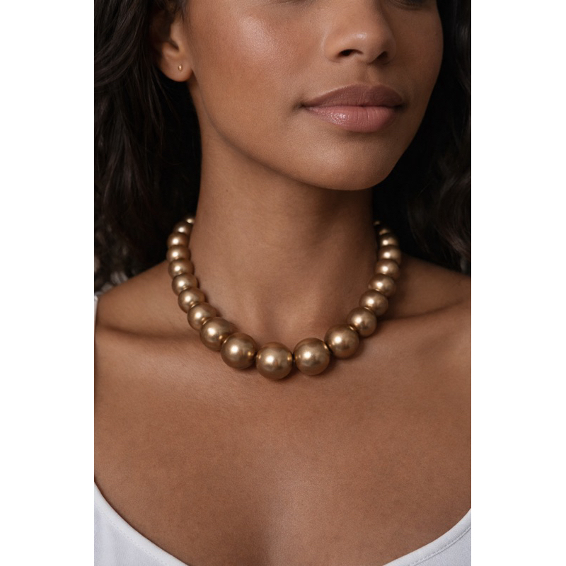 Colar Choker Bolas Douradas - Elegante e Sofisticado