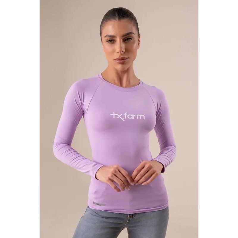Camiseta termica UV50+ feminina Texas Farm original/cavalgada/tres tambores/fazenda/praia em Oferta na Shopee