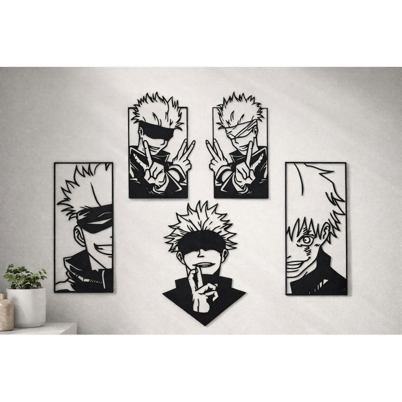 Placa Decorativa Anime Gojo Satoru | Kit com 5/2/1 imagens em Oferta na Shopee