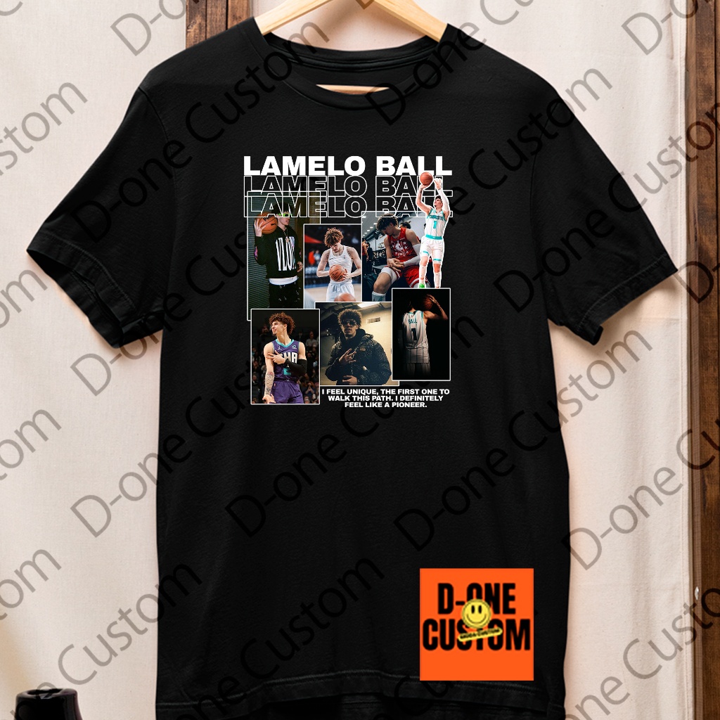 Camisa Camiseta Lamelo Ball Atleta Estampado Fotos Estilo Streetwear Fãs Basquete NBA I Feel Unique
