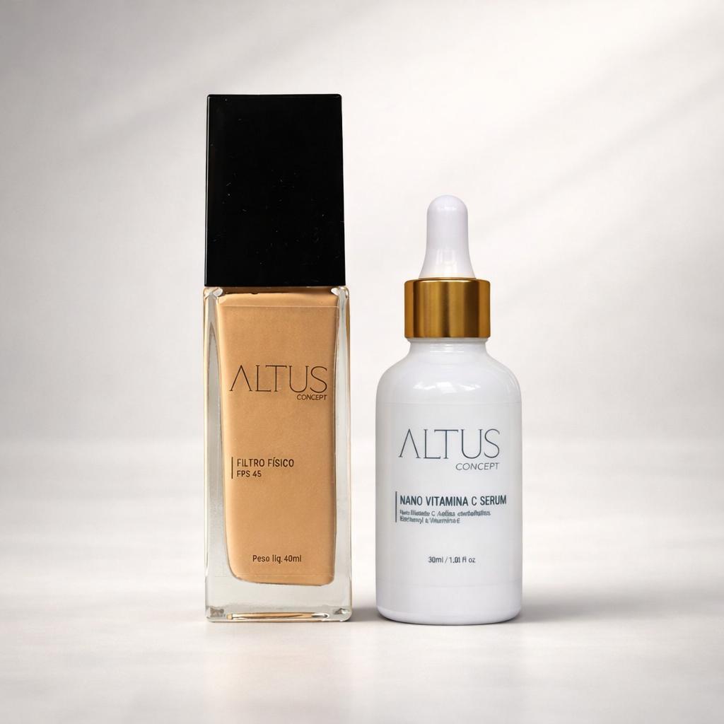 Kit Altus Concept Rotina Completa -Protetor Solar Facial Com Cor Altus Concept FPS 45 & Sérum Facial Vitamina C