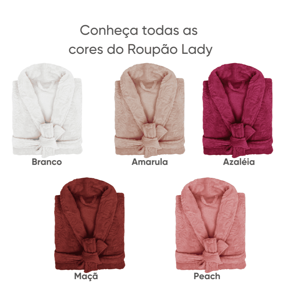 Roupão Feminino Adulto Microfibra Quentinho Para o Frio Flannel Lady - appel