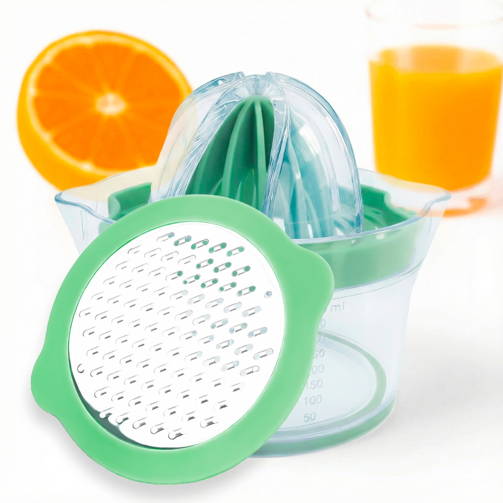 Espremedor De Frutas Manual 400ml Ralador 4 em 1 Profissional Suco de Laranja Limão