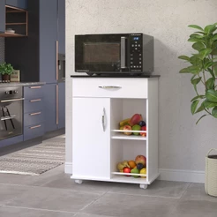 Armário Balcão Fruteira 1 Porta 1 Gaveta Cozinha Organizador Multiuso Móveis AJL