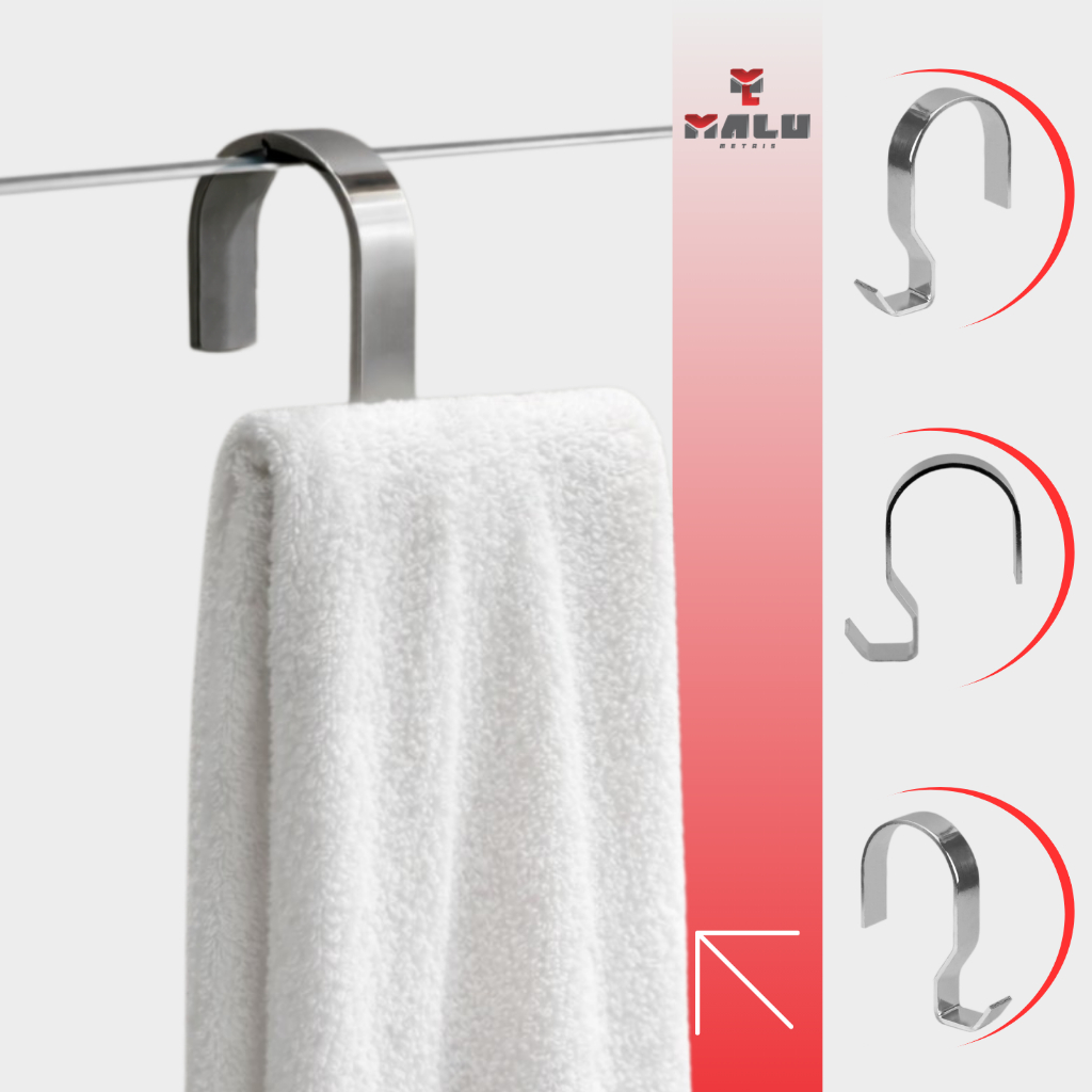Suporte Porta Toalha Para Box Banheiro Roupa Bolsa Roupão Gancho Sem Furo Cromado em Oferta na Shopee