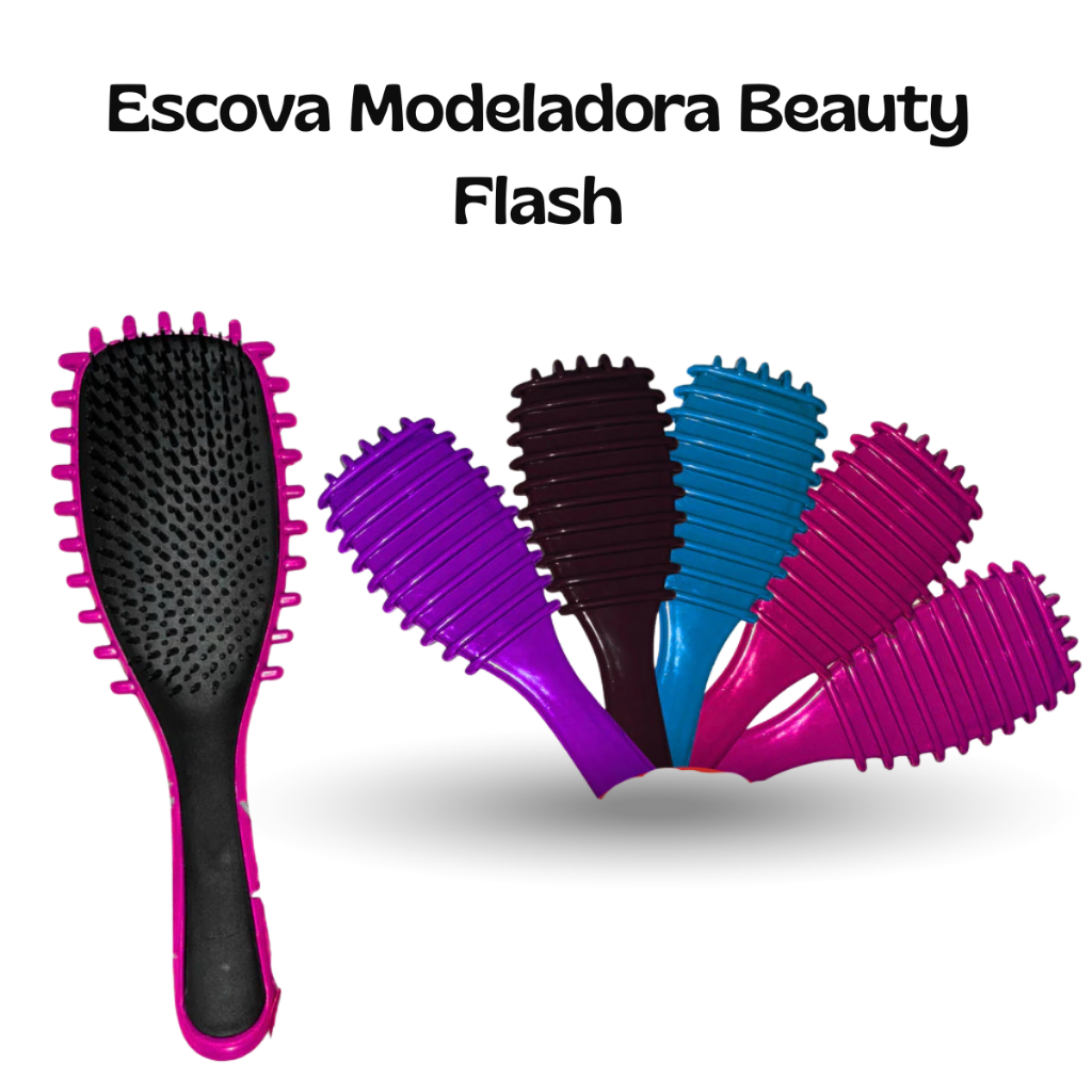 Escova Onda Finalizadora Beauty Flash Definição de Cachos e Finalização para Cabelo Cacheado Crespos