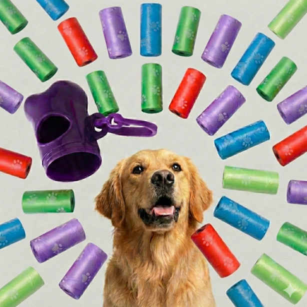 Kit Cata Caca Saquinhos Higiênicos Para Cachorro (Refil) + Porta Saco Osso | Para Cães, Resistente