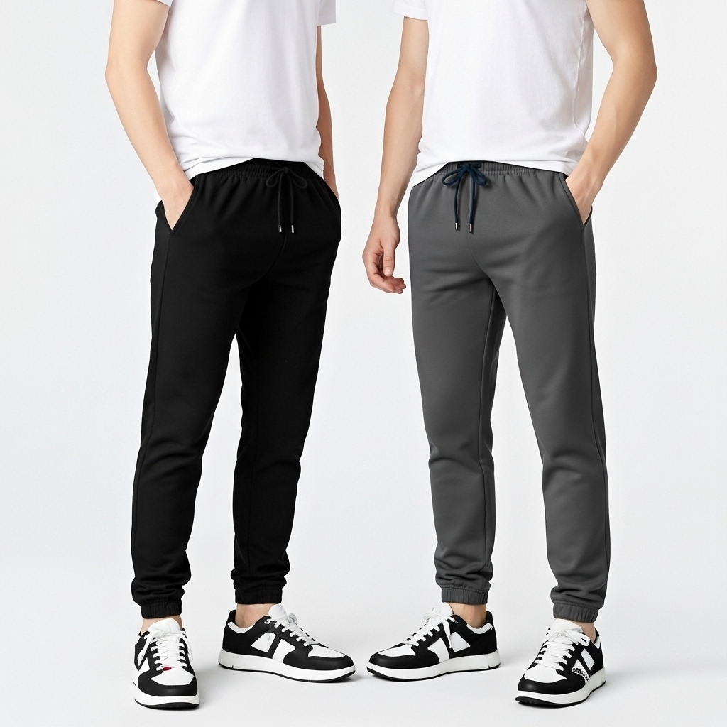 Kit 2 Calças Moletom Jogger Masculina Básica Conforto Premium em Oferta na Shopee