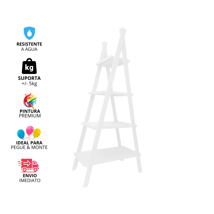 Escada De Chão Branca Em Mdf