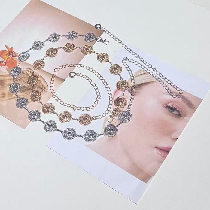 Corrente Moda Cinto Dourado Prata Estiloso Acessório Feminino Moda InfluencerLQZ201-7