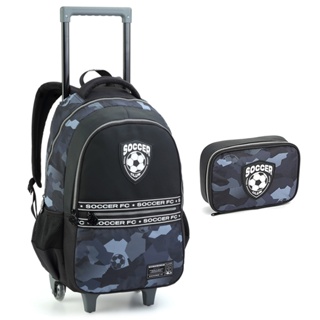 Kit Mochila Rodinha Escolar Infantil E Juvenil Basquete/Futebol Com Estojo em Oferta na Shopee