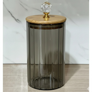 Porta Mantimento De Vidro Hermético - 750ml - Pote de Vidro FUMÊ borossilicato com Tampa Bambu Armário Dispensa em Oferta na Shopee