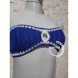 Top de Crochê Cropped em Crochê Top Faixa em Crochet Biquíni de Crochet