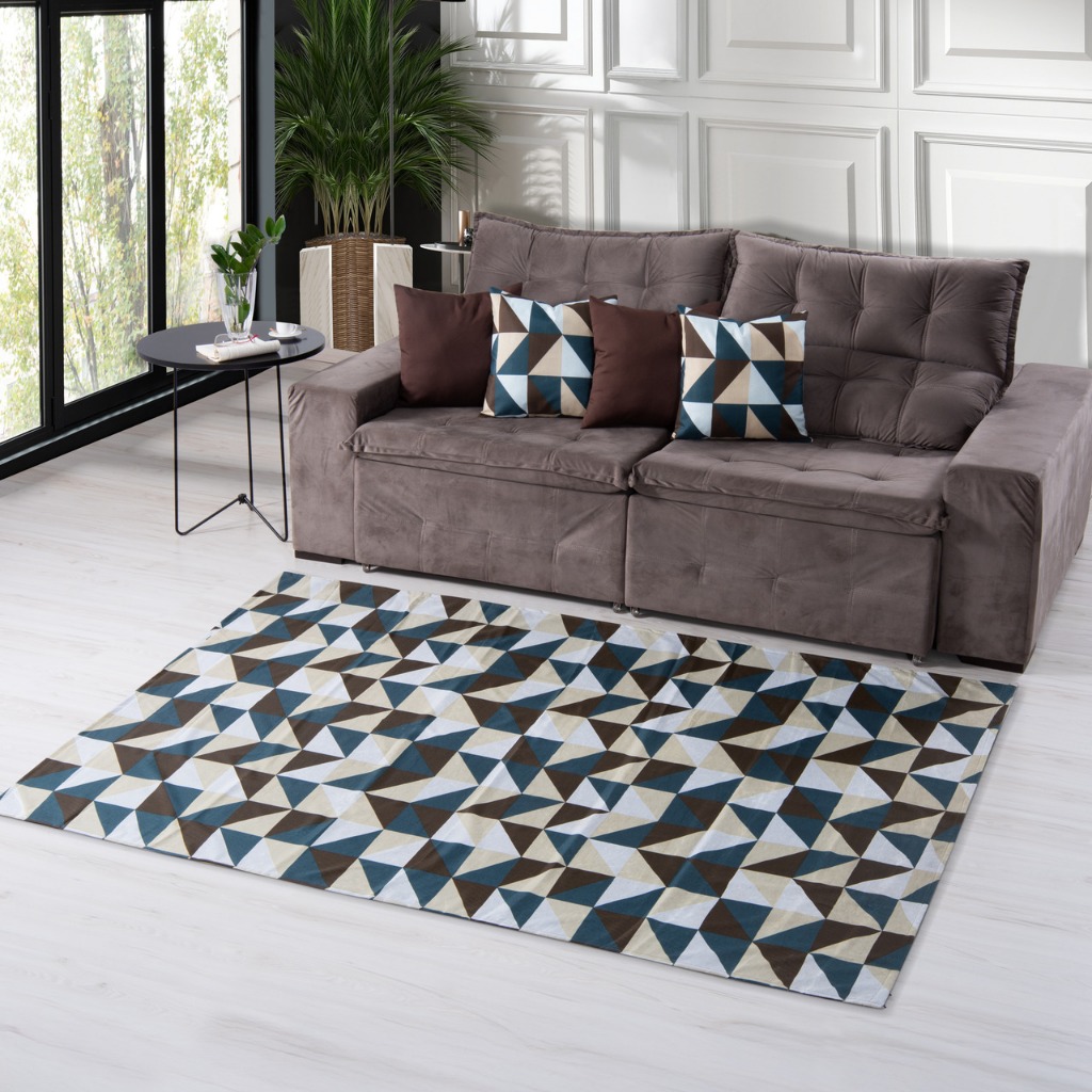 Kit Tapete Sala 2m X 1,40m / 1m X 1,40m + 04 Capas Para Almofada Casa