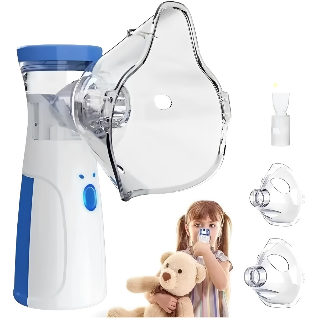Nebulizador Inalador Mini Portátil Silencioso Mesh À Pilha AA Para Crianças E Adultos em Oferta na Shopee