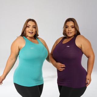 KIT 2 Regata Academia Feminina Plus Size  Dry Fit Blusa Caminhada Musculação Treino G1 G2 G3 em Oferta na Shopee