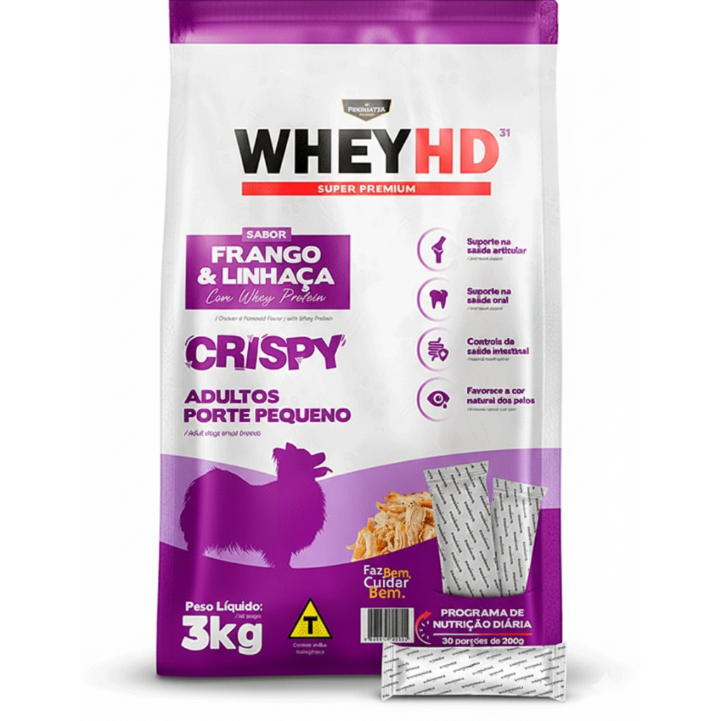 Ração Premiatta Whey HD Crispy Cães Adultos Porte Pequeno 3kg
