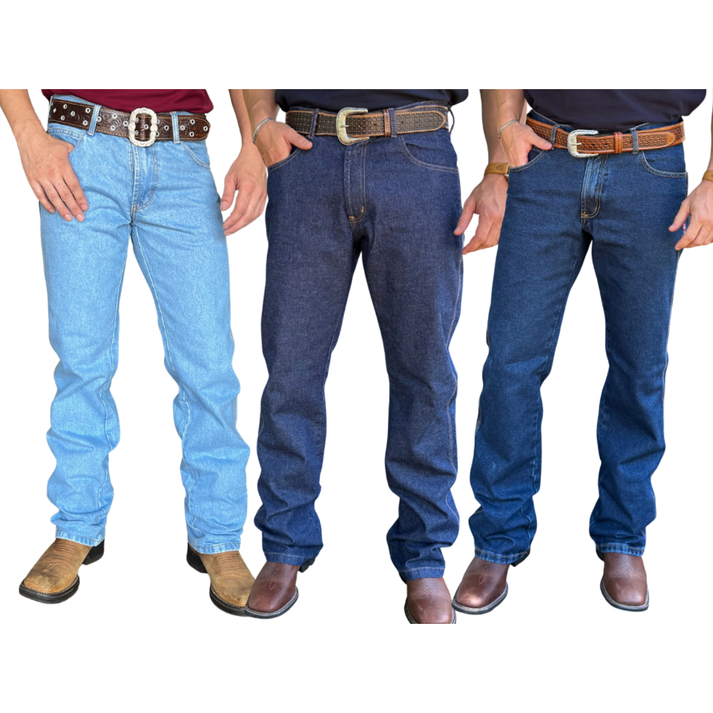 Calça Jeans Country Masculina Premium Tecido Grosso Alta Qualidade 100% Algodao em Oferta na Shopee