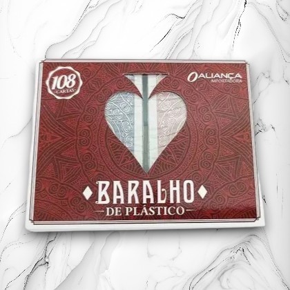 Kit 2 Baralhos De Plástico 100% Contem 108 Cartas