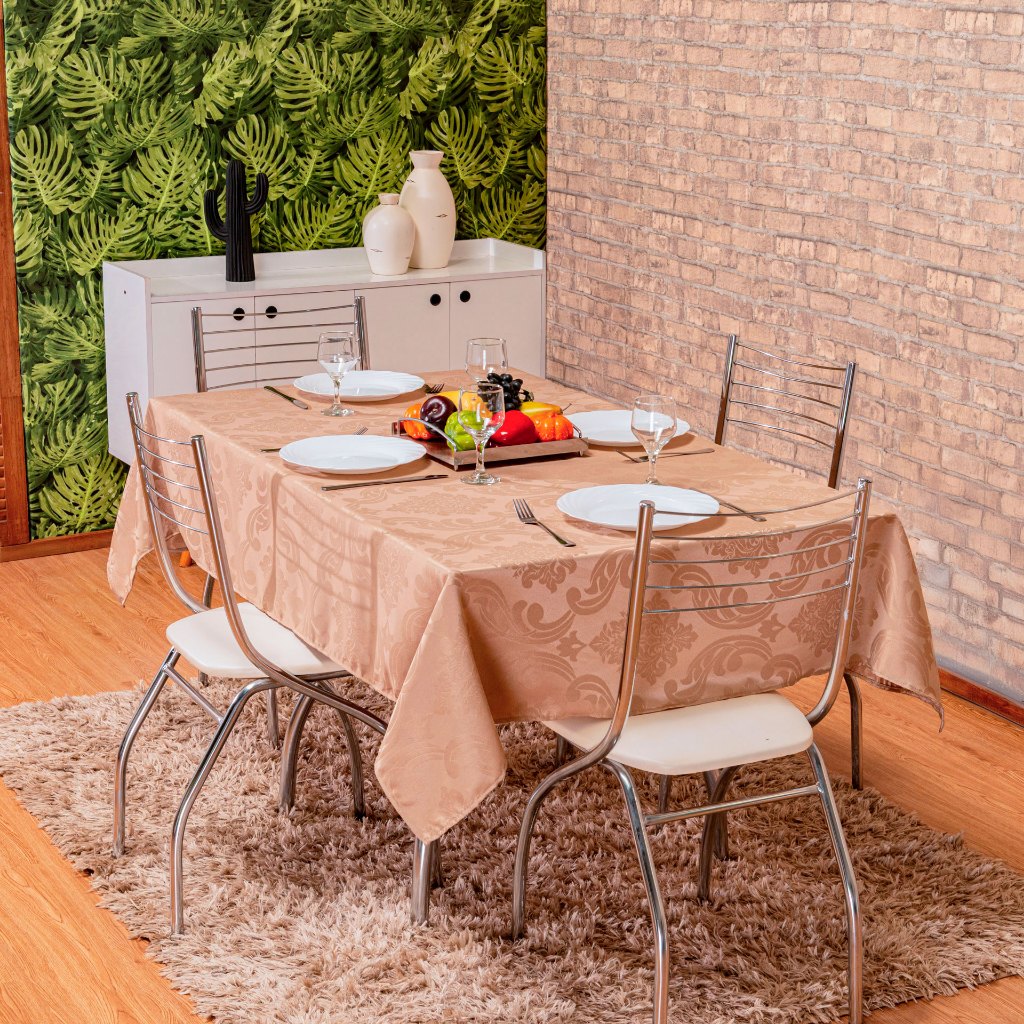 Toalha De Mesa Luxo 4 e 6 Lugares Jacquard Original Tecido Grosso