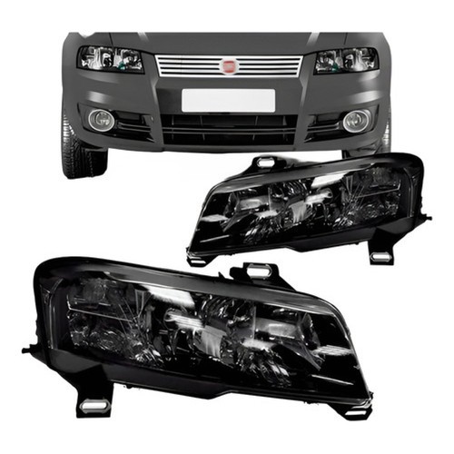 Par Farol Stilo 01/07 Com Moldura Fumê Com Auxiliar Elétrico