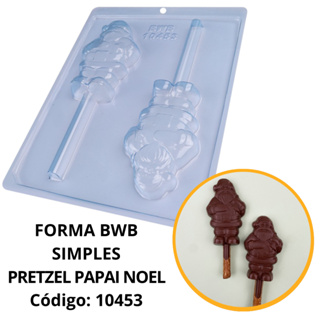 1~10 Forma BWB PRETZEL PAPAI NOEL 85g simples  de acetato para chocolate natal 2023 Cód. 10453 em Oferta na Shopee