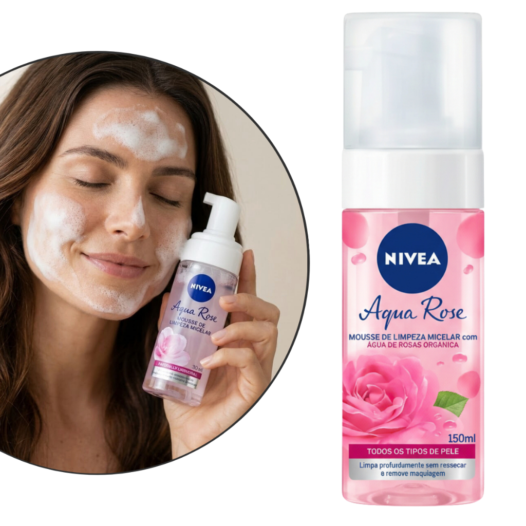 Nivea Mousse De Limpeza Facial Aqua Rose 150ml