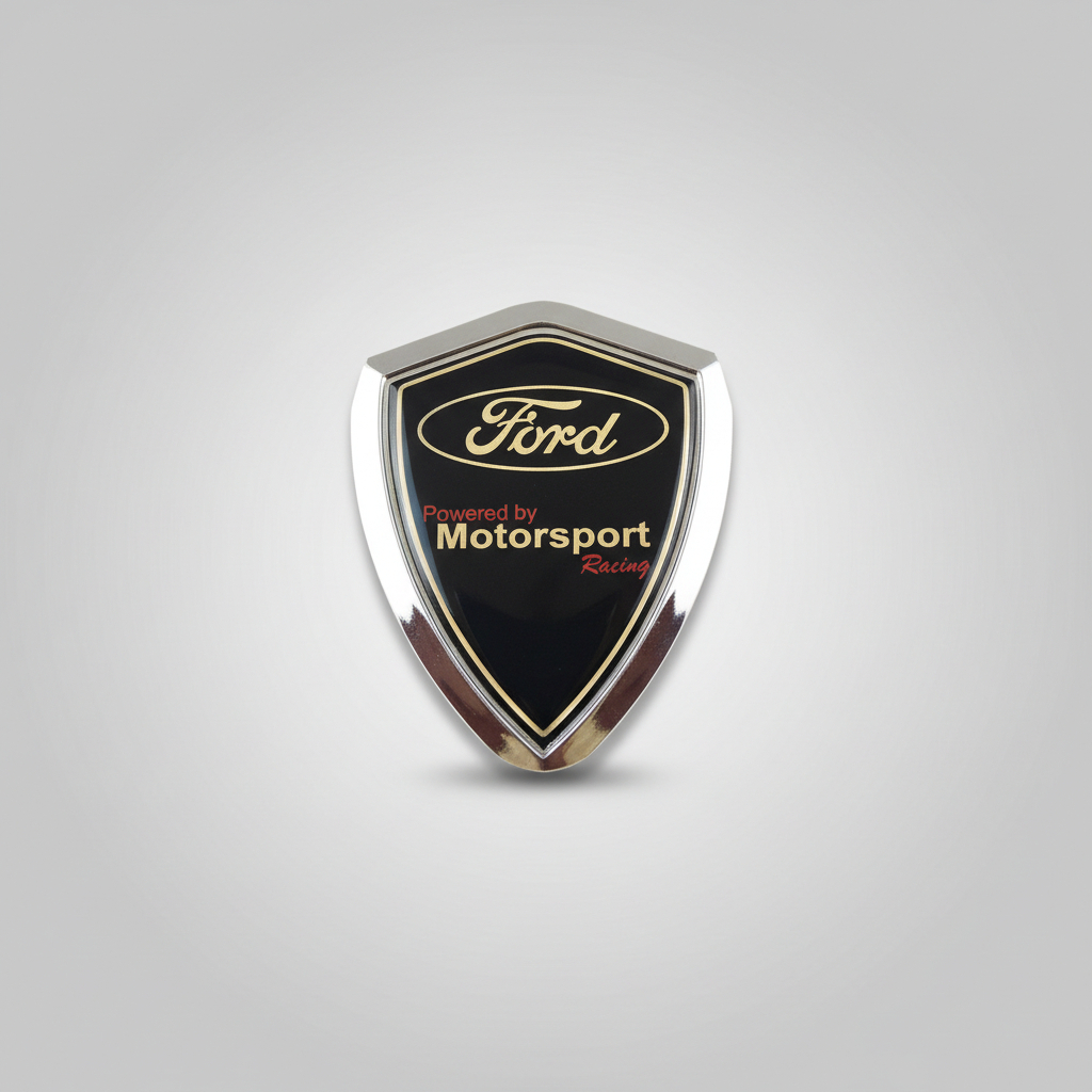 Par Emblema Escudo Ford Fender Brasão Lateral Porta Mala 3d Ranger Fusion Fiesta Focus EcoSport Ka