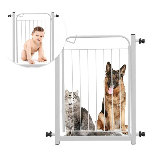 Portão Grade de Proteção Pet Cachorro Bebe Preto/Branco