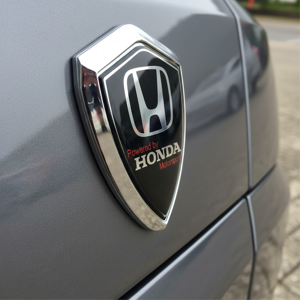 Par Emblema Escudo Honda Fender Brasão Lateral Porta Mala 3d New Civic Fit City HR-V ZR-V CR-V  Accord