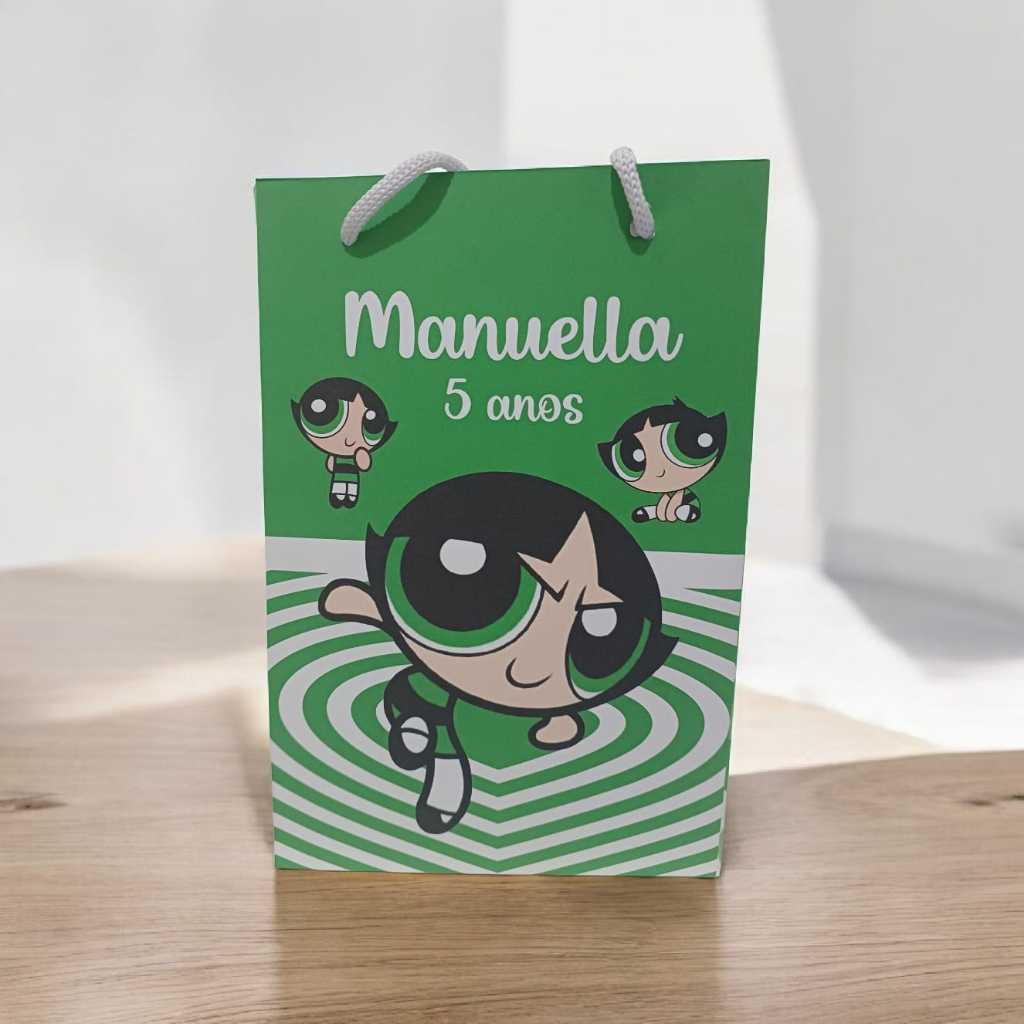 Sacolinha Personalizada com nome e idade Docinho Meninas Super Poderosas Festa Aniversário Lembrancinhas