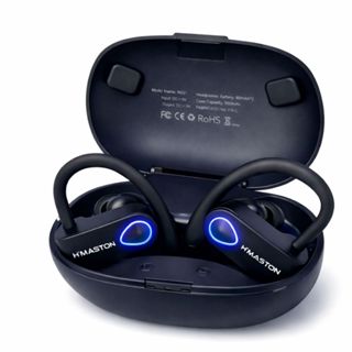 Fone de Ouvido Sem Fio Esportivo Gancho Bluetooth Cancelamento de Ruído TWS Estéreo com LED 15h em Oferta na Shopee