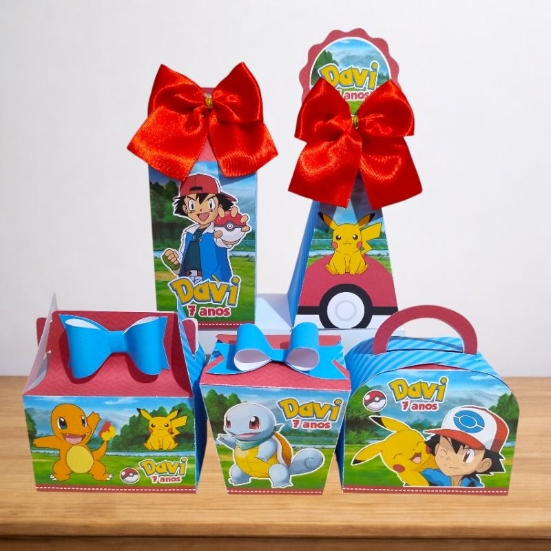 Kit Festa POKEMON Caixinhas Personalizadas lembrancinhas para Festas MONTADAS
