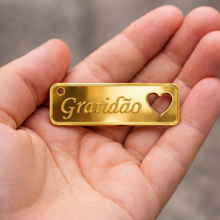 Kit Chaveiro Gratidão Coração em Acrílico Lembrancinha Decorativo em Oferta na Shopee