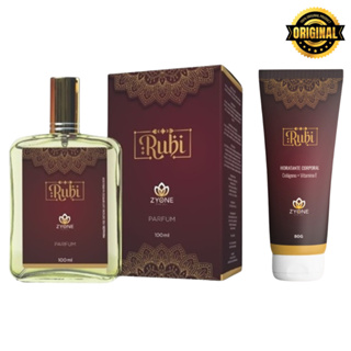 Kit Perfume e Hidratante Feminino Rubi Zyone Árabe Alta Fixação Essência Parfum em Oferta na Shopee