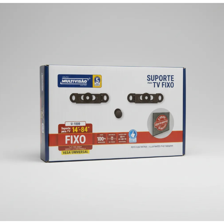 Suporte Para TV Fixo 14 a 84 Polegadas Multivisão Até 100kg Slim