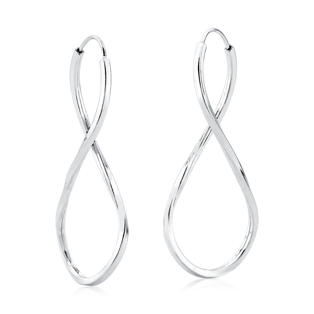 Brinco prata 925 argola infinito prata 925 36mm prata legitima em Oferta na Shopee