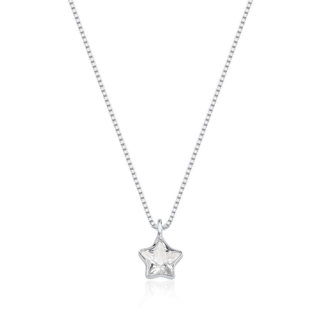 Colar ponto de Luz 45cm estrela prata 925 em Oferta na Shopee
