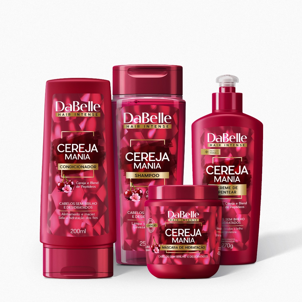 DaBelle Hair Kit Essencial Cereja Mania  (4 Produtos) em Oferta na Shopee